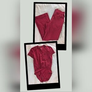 NWT Beyond Scrubs V-neck Bodysuit & Flare Leg Pants